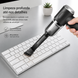 aspirador portátil para carro a limpar teclado, poderosa aspiração e design ergonómico.