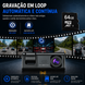 Câmara de tablier Full HD 1080P com gravação em loop automática e suporte para cartão micro SD até 64GB.