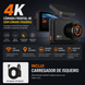 Câmera de ação 4K com gravação UHD, GPS e Wi-Fi, perfeita para registro de segurança na estrada.
