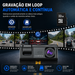 Câmara de Tablier Full HD 1080P com 3 câmaras, gravação em loop e visão nocturna por infravermelhos.