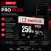 Cartão de memória de alta velocidade OnePlus PRO Plus 256GB com especificações de desempenho e adaptador SD.