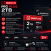 Cartão de memória de alta velocidade OnePlus Pro Plus 2TB com adaptador SD e especificações detalhadas.