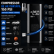 Compressor Portátil Com Bateria: 150 PSI e Praticidade com display digital e uso em carros, motos, bicicletas e bolas.