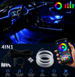 Iluminação Interior Automóvel: Fita LED Neon RGB Controlo App com diversas cores e controle via aplicativo.