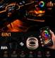 Iluminação Interior Automóvel: Fita LED Neon RGB Controlo App com controle de cores e efeitos no celular.